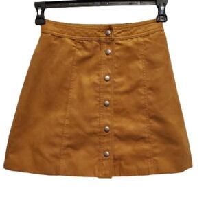 Divided Faux Suede Camel A-Line Skirt Size 2